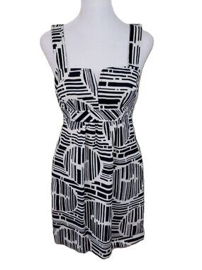 Trina Turk Sleeveless Sheath Mini Dress Navy Blue & White Women's No Size Tag S